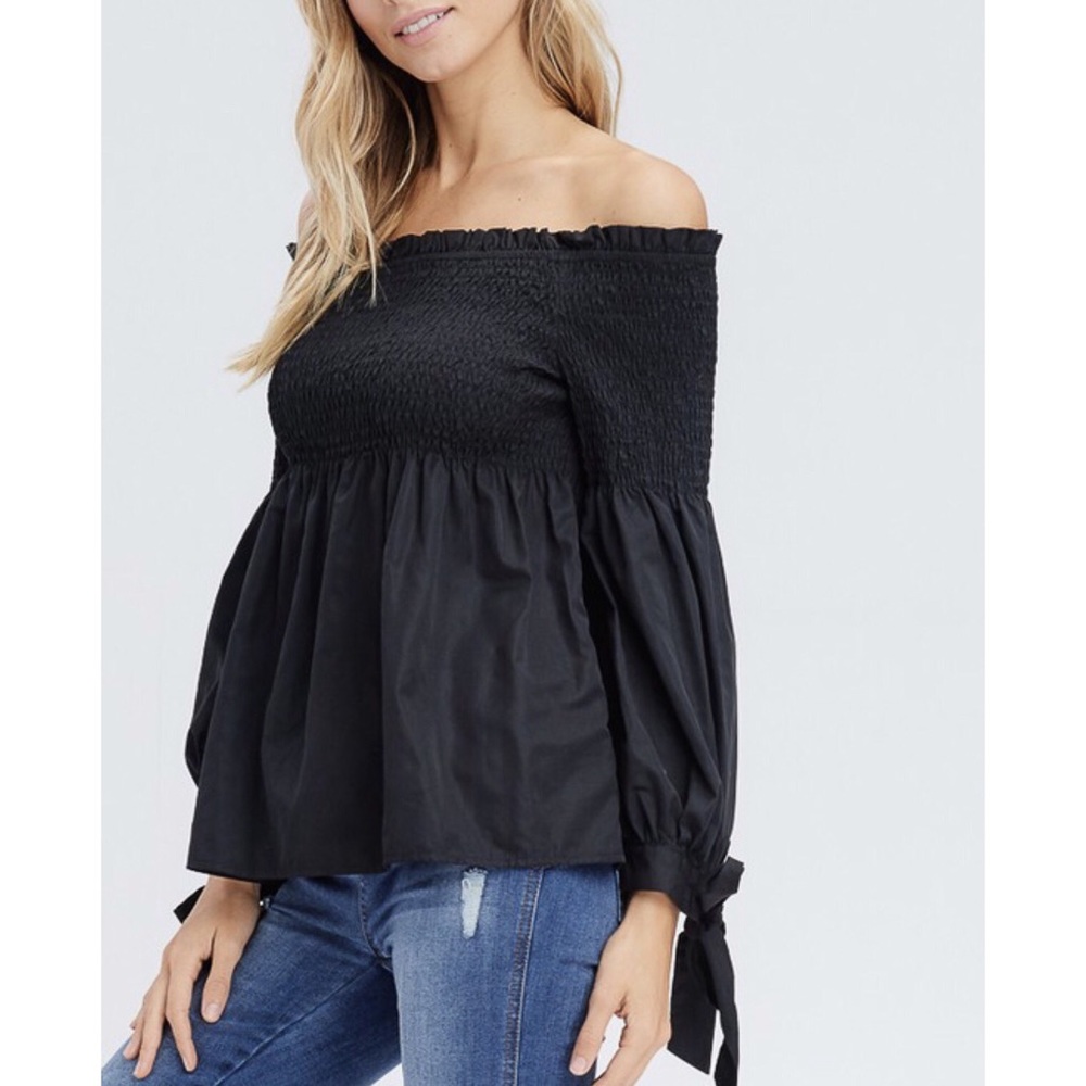 Black off the shoulder top - Picture 2 of 5